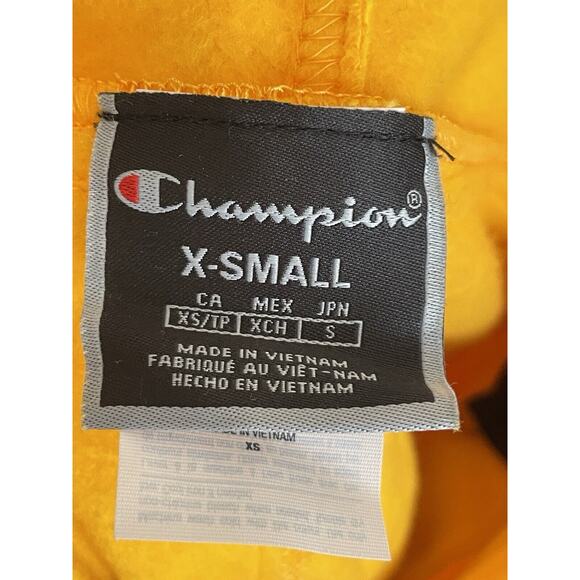 Champion Super‎ Fleece 3.0 Sweatpant Overalls Size XS Yellow Blue Embroidered - Picture 9 of 11
